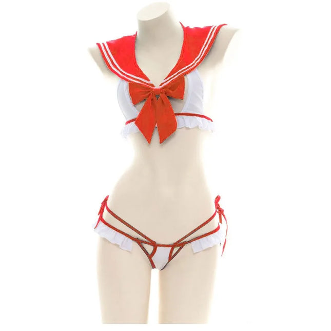Erotic Cosplay Japanese Student Uniform Lingerie Sets Open Bra Hollow Out Underwear Sexy Costume Porn Sex Outfits