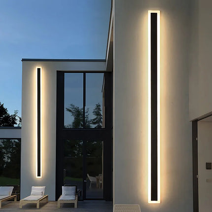 Modern Waterproof outdoor Long Strip LED wall lamps IP65 Iron Wall Light Garden porch Sconce Lights 110V 220V wall washer