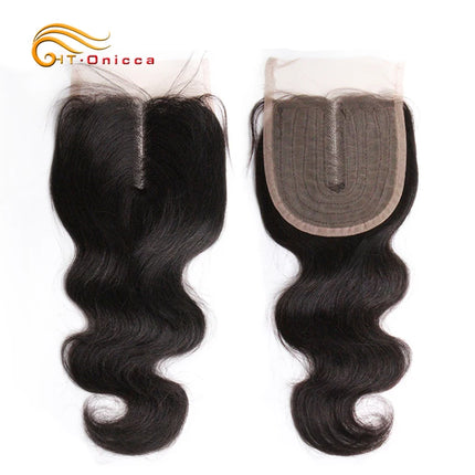 Jerry Curl Closure Human Hair Brazilian Curly 4x1 T Part Lace Closure With Baby Hair Natural Color Middle Part Curly Closures