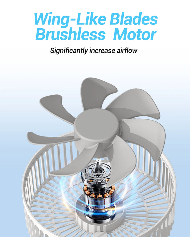 KASYDoFF Portable Oscillating Desk Fan, 8-Inch & 5400mAh USB Battery Operated Fan with 4 Speed Strong Airflow Foldable Personal