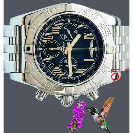 2026A111.44mm high-quality men's luxury quartz movement watch, chronograph, date watch, stainless steel men's watch