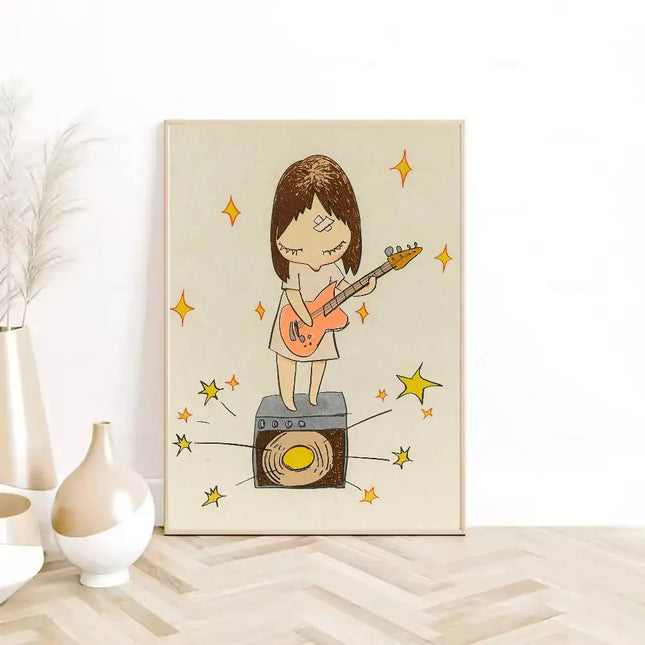 Y-Yoshitomo Nara Art Lovely melancholy Poster  HD sticky wall waterproof home living room bedroom Dorm bar aesthetic decoration