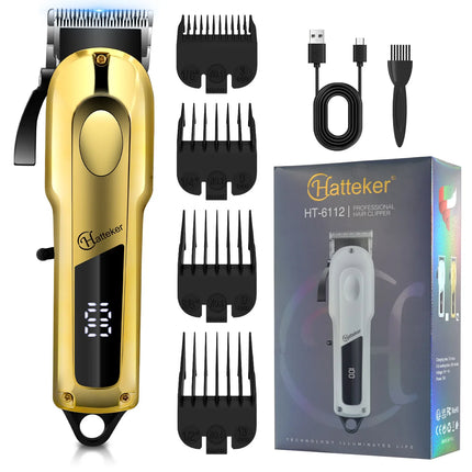 Professional Hair Clipper Ceramic Blade Male Hair Trimmer LED Display Haircut Machine USB Charging