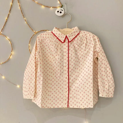 BP26 new spring and summer girls' cherry long-sleeved shirt