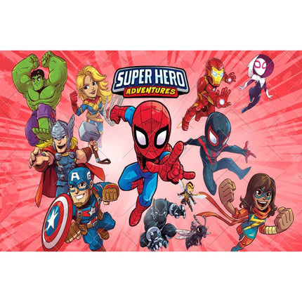 Avengers Backdrops Children Birthday Decoration Custom Text Superhero Photography Background Spider-Man Captain America Iron Man