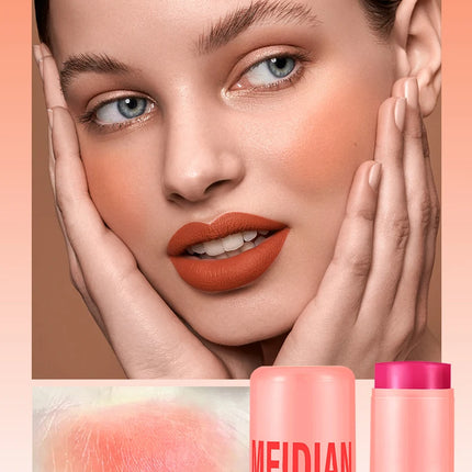 4pcs Matte expansion color, natural nude makeup, lips and cheeks, transparent jelly, powder blusher stick, powder blusher cream