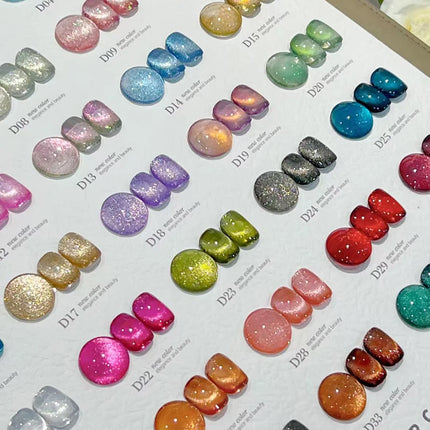 High End 9D Cat Eye Gel Polish Set With Color Board  Magnetic Gel Nail Set Luxury Cat's Eye Gel Soak Off UV LED Nail Varnish