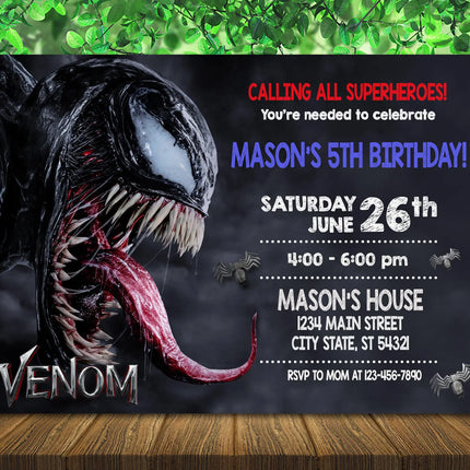 Venom Themed Photography Background Banner Carnage Dark City Backdrop Marvel Superhero Boy Birthday Party Decoration Photo Props