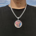 Medium Cuban Silver / Free Laser Logo / 16inch