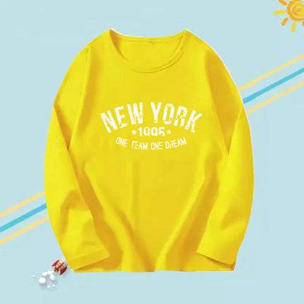 2024 Fashion T shirt Kids New York City Graphic T shirt Harajuku Kawaii Boy Girl Long Sleeve Tops Tees