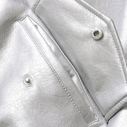 Ailegogo Streetwear Women Retro Loose Short Pu Faux Leather Jacket Spring Autumn Female Zipper Coat Vintage Moto Biker Outwear