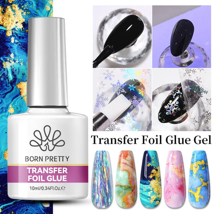 BORN PRETTY 10ml Transfer Foil Nail Gel Polish Semi-Permanant Varnish For Adhesive Sticker Soak Off UV LED Gel Nail Art Manicure