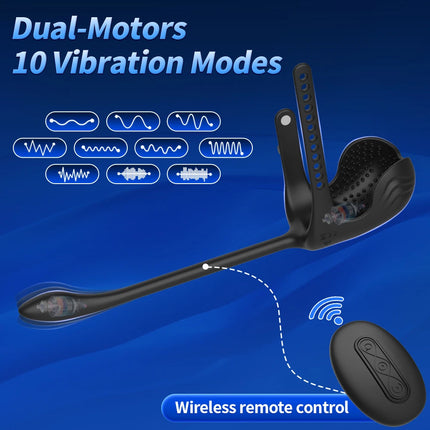 3 in 1 Anal Plug Vibrator Testicle Taint Stimulator Vibrating Cock Ring Remote Control Male Prostate Massager Sex Toy for Couple