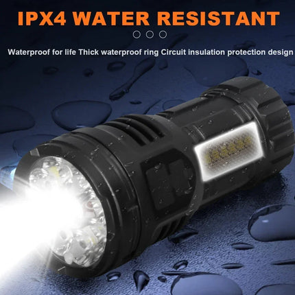Powerful 3/9LED Flashlights USB Rechargeable High-Lumen Handheld Torch with Pen Clip Outdoor Magnetic Work Light Lantern