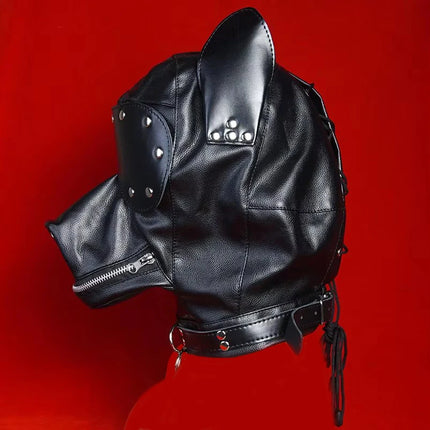BDSM Mask Hood With Leash,Fist Mitts Mittens Bondage Restraints,Puppy Role Play,Sex Toys for Couples,SM Adult Games