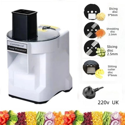 Commercial Dicing Machine K8600 White 3-in-1 Multi-Function Electric Cutter Strips Shreds Slices Dice Radish Potato Vegetables