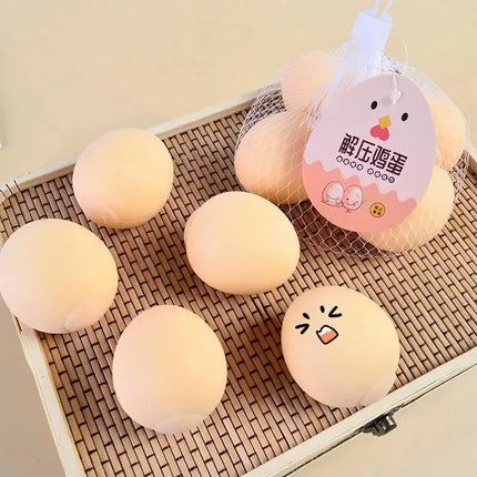 Funny Egg Squeeze Toy, Hilarious Prank & Stress Relief Gift, Squishy Decompression Ball for Jokes, Office and Classroom Fun