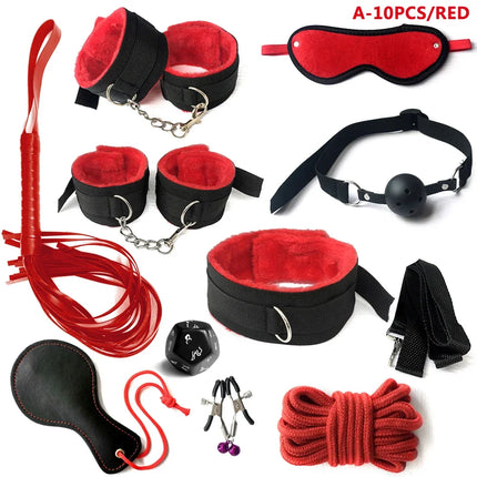 Leather BDSM Kit Handcuffs Sex Toys Games For Couples Body Harness Cuffs Bondage Straps Erotic Adult Sex Toys for Party Sexy
