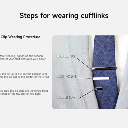 Minimalist Tie Clip For Men Tie Clip To Man Shirt Business Party Gift Box Jewelry Men's Cuff Luxury Man Fashion Cufflinks Lawyer