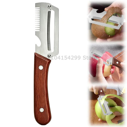 Wooden Handle Paring Knife High Appearance Kitchen Special Fruit Planer Sugarcane Paring Knife Household Thick Scraping Tools
