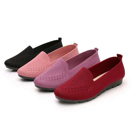 Casual Shoes Women's Summer Mesh Breathable Flat Shoes Ladies Comfort Light Sneaker Socks Women Slip on Loafers Zapatillas Muje