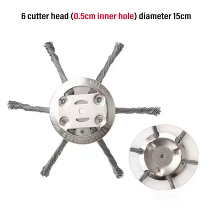 1Pcs 6 inch Universal Weed Brush Head Steel Wire Wheel Grass Trimmer Head Removal Moss Rust Lawn Mower Grass Brush Disc Weed