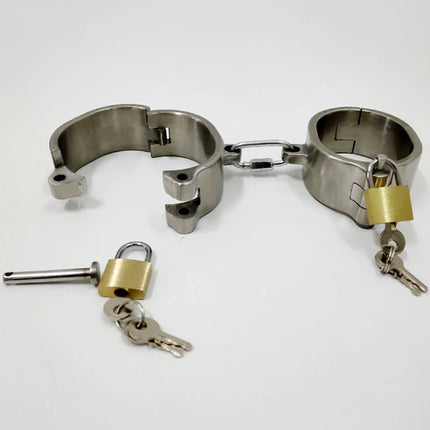 Metal BDSM Locks Neck Collar Hand Ankle Cuffs Adult Games Slave Restraints Adult Toys Sex Game for Couples Bondage Handcuffs