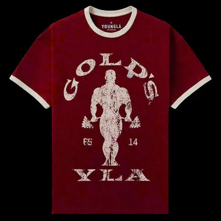 Men Fitness Cotton T-Shirt Printed - Summer Breathable Gym Running Top