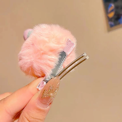 1/5pcs Colorful Little Monster Hairpins Girls Kid Cartoon Plush Antenna Briquettes Hair Clips Barrette Big Eye Doll Headwears