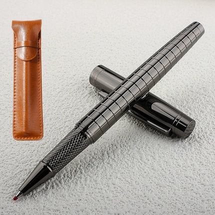 monte mount School Office Stationery Supplies Luxury Metal gray lattice Roller ball Pen 0.7mm Metal Ballpoint Pens for Gift