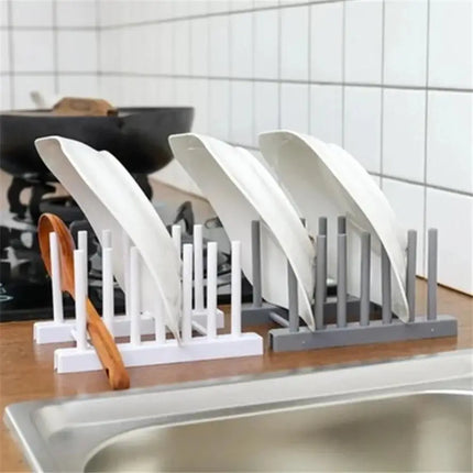 Plastic Dish Rack Kitchen Supplies Storage Draining Racks Removable Shelf Plate Pot Lid Rack Household Storage Organizer Gadgets