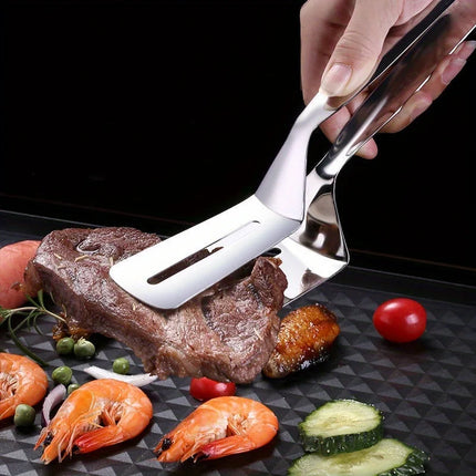 1/2/4Pcs Stainless Steel Steak Clips Multifunctional Spatula Double-Sided Cooking Tongs For Fish Meat Pizza Kitchen Baking Tools