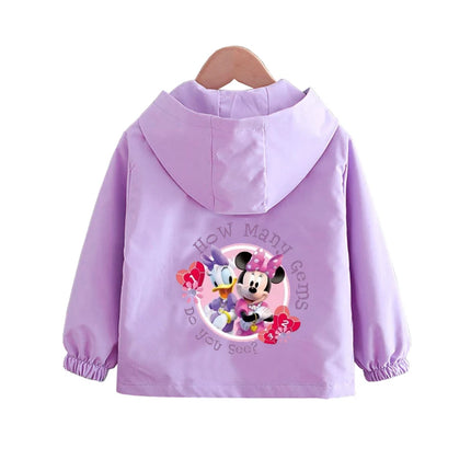 Children's Mickey Hooded Jacket 1-10 Years Autumn Boy's Windbreaker Zipper Hoodie Baby Boys Birthday Present Jacket Cosplay Coat