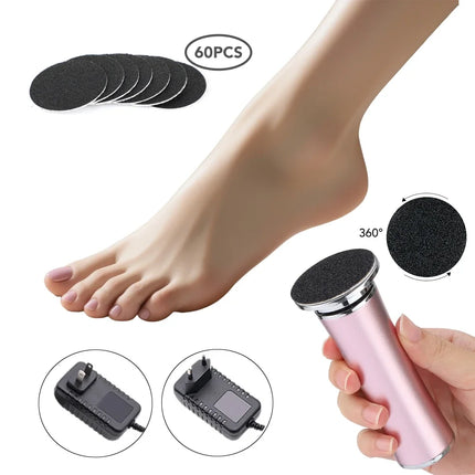 Electric Foot Callus Remover Foot Care File Leg Heels Remove Dead Skin Pedicure Tool Set Foot Grinder & Replacement Sandpaper