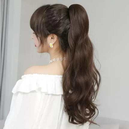 Synthetic Long Straight Claw Clip On Ponytail Hair Extensions 50cm Heat Resistant Pony Tail Hair piece For Women Daily Party