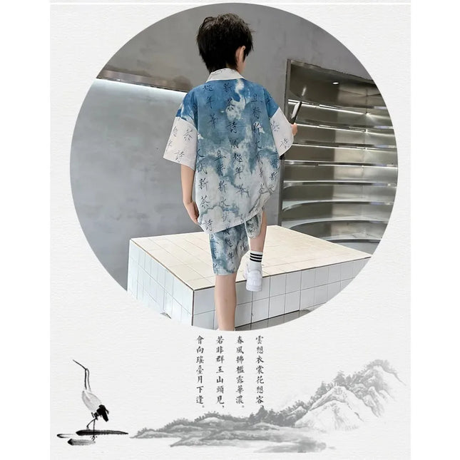 Kung Fu Uniform Hanfu Tai Chi Tai Ethnic Style Wushu Kids Clothes Children's Clothing Traditional Boys Sets Cosplay Costumes