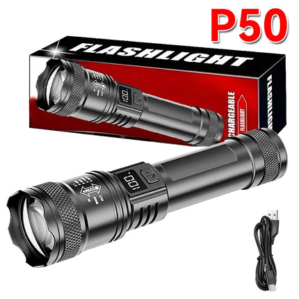 Powerful P50 Led Flashlights 2000LM Ultra Bright Tactical Light Emergency Spotlights Telescopic Zoom Light Builtin 18650 Battery
