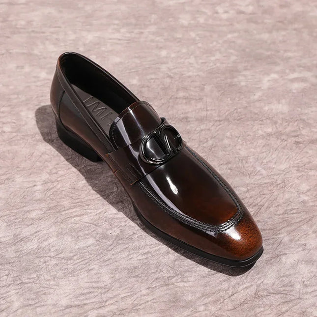 Men's Formal Shiny Handmade Leather Shoes Set Foot Business Casual Slip-on Shoe Shoes