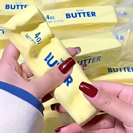 Squishy Elastic Butter Stick Fidget Toy Cheese Shape Stress Relief Game Funny Decompression Prank Squeeze Toy for Anxiety Relief