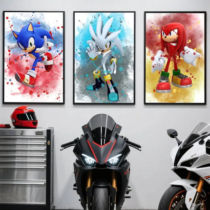 Classic Sonic Self-adhesive Poster Sticker Waterproof / Sonic Self-adhesive Poster Sticker