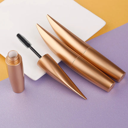 Dumb Gold Silicone Brush Eyelash Tube Empty Mascara Bottle 15ml Large Capacity Half-moon Eye Shadow Style