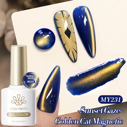 BORN PRETTY 10ml Auroras Glitter Cat Magnetic Gel Nail Polish Jelly Glass Bead Semi Permanent Soak Off UV LED Varnish Manicure