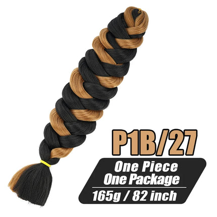 82 Inch Long Kanekalon Jumbo Braiding Hair Synthetic Braids Crochet Hair Extensions 165g Pre Stretched Braid For Black Women