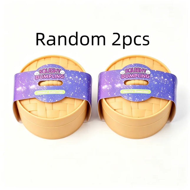 Mini Glitter Dumpling Squishy with Box Dumplings Sensory Squeeze Toy for Stress Relief Random Color