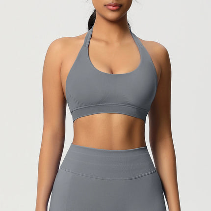 Women Sports Bra Seamless Halter Clothes Push-up Vest Brassiere Gym Top Backless Fitness Yoga Workout Running Underwear