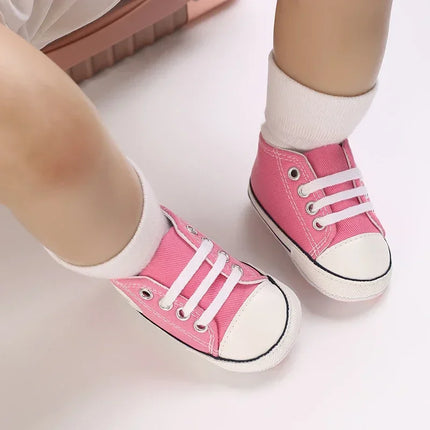 Baby Canvas Classic Sports Shoes Newborn Boys and Girls Printed Star First Walkers Shoes Infant Anti slip Baby Shoes