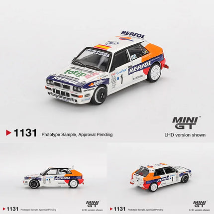 MINIGT 1131 1:64 Lancia Delta HF Integrale Evoluzione #1 1993 Rallye Monte Carlo Diecast Car Model Collection Toys