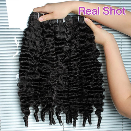 Burmese Curly Hair Bundles Human Hair Bundles Virgin Weave 15A Raw Human Hair Extensions 3C4A Spiral Curly Ends