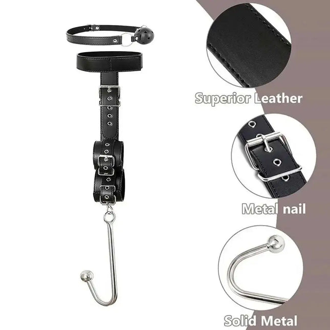 SM Adult Sex Toy Backhand Binding Apertural Plug Anal Hook Bondage Toys Bdsm Kit Slave Bondage Handcuff Couple Bundle Game 18+