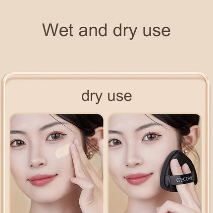 GECOMO Soft Triangular Black Powder Puff Wet And Dry Dual-use Concealer Makeup Cushion